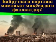 Байрутдаги портлаш мамлакат миқёсидаги фалокатдир!