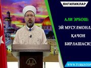 Али Эрбош: Эй мусулмонлар, қачон бирлашасиз?