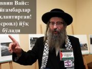 Раввин Вайс: Пайғамбарлар огоҳлантирган! (Исроил) йўқ бўлади