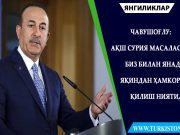 Чавушоғлу: АҚШ Сурия масаласида биз билан янада яқиндан ҳамкорлик қилиш ниятида