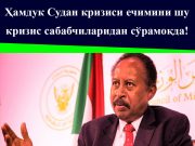 Ҳамдук Судан кризиси ечимини шу кризис сабабчиларидан сўрамоқда!