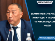 Бекмурзаев: Энергетика тармоғидаги тақчиллик 15 миллиард сомдан ошди