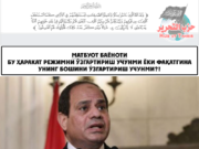 Бу ҳаракат режимни ўзгартириш учунми ёки фақатгина унинг бошини ўзгартириш учунми?! Мисрдаги кризисга унинг боши эмас, балки тузуми сабабчидир